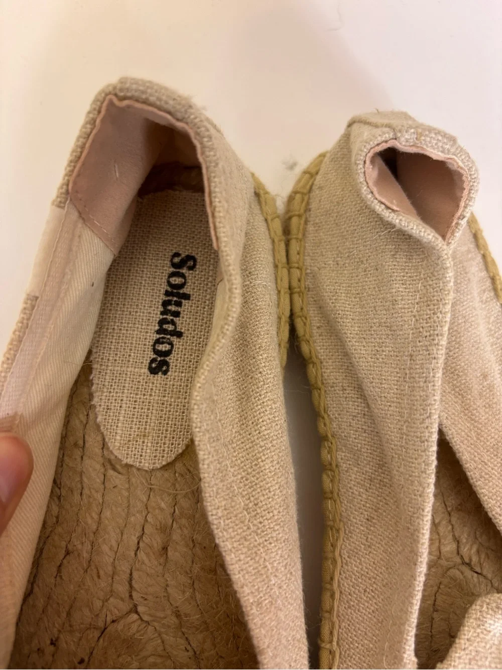 Soludos Anthropologie Beige Canvas Winking Eye Espadrilles Shoes Women’s 7.5